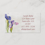 Floral Iris Watercolor Business Card at Zazzle