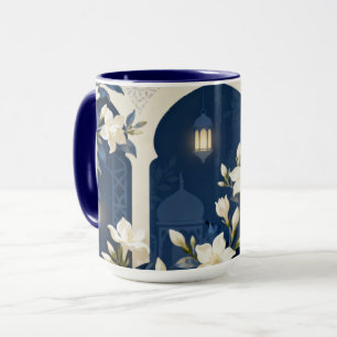 Floral Islamic Arch Mug Midnight & Ivory