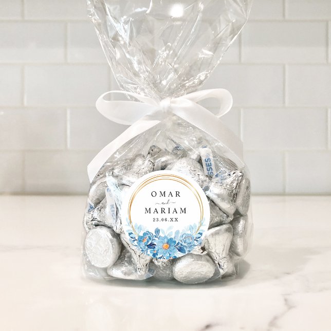 Floral Islamic Nikkah Wedding Favor Classic Round Sticker (Creator Uploaded)