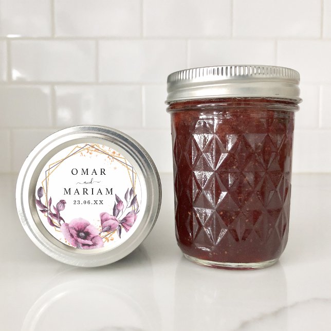 Floral Islamic Nikkah Wedding Favor Classic Round Sticker (Creator Uploaded)