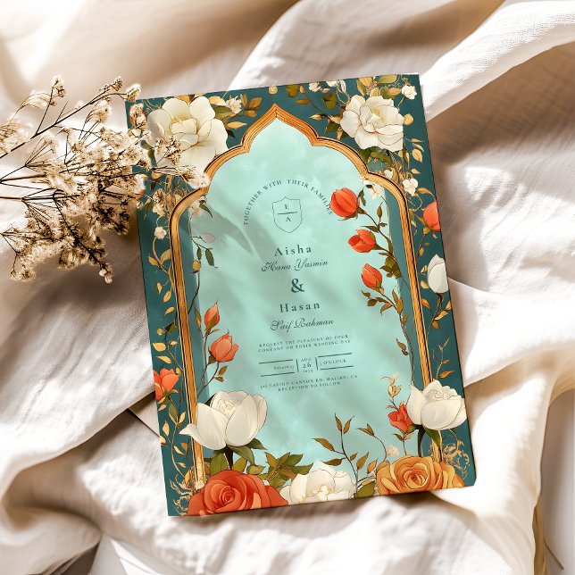 Floral Islamic Wedding Invitation (Creator Uploaded)