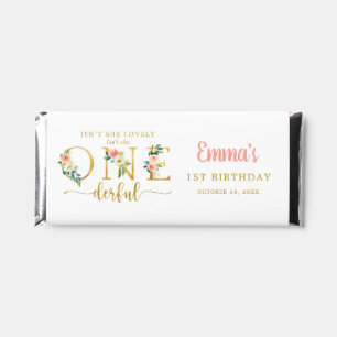 Floral Isn't She Lovely Onederful 1st Birthday Hershey Bar Favors