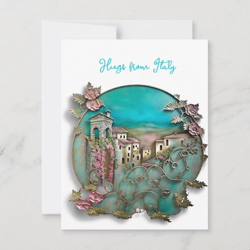 Floral Italian paper Sculpture Holiday Card