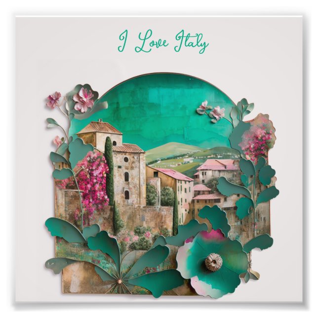 Floral Italian paper Sculpture Photo Print (Front)