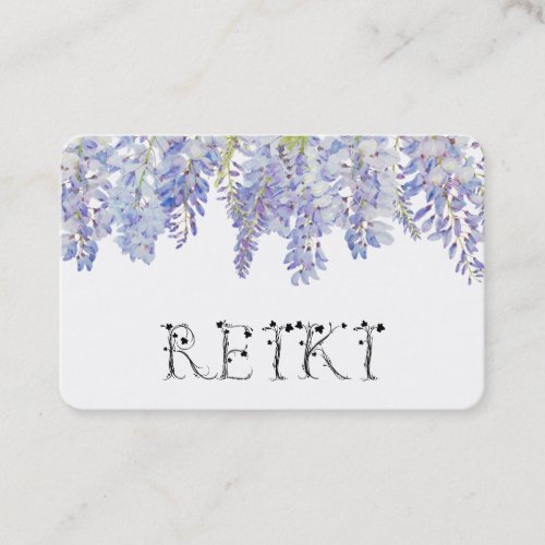  Floral Ivy Wisteria Flower Watercolor REIKI Business Card