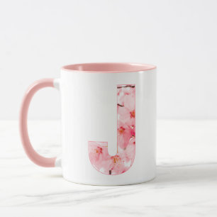 Floral J Initial Mug Personalized Name & Traits