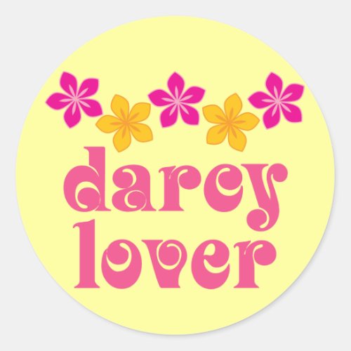 Floral Jane Austen Darcy Lover Gift Classic Round Sticker