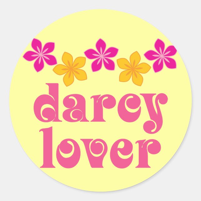 Floral Jane Austen Darcy Lover Gift Classic Round Sticker (Front)