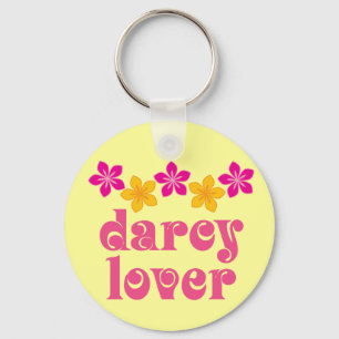 Floral Jane Austen Darcy Lover Gift Keychain