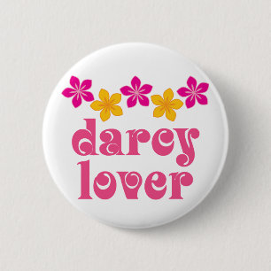 Floral Jane Austen Darcy Lover Gift Pinback Button