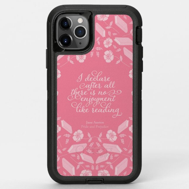 Floral Jane Austen Pride & Prejudice Bookish Quote Otterbox iPhone Case (Back)