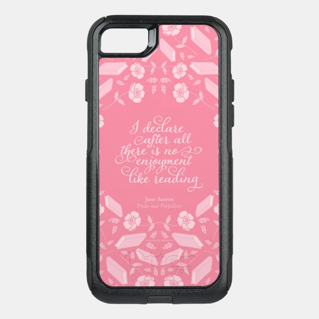 Floral Jane Austen Pride & Prejudice Bookish Quote Otterbox iPhone Case (Back)