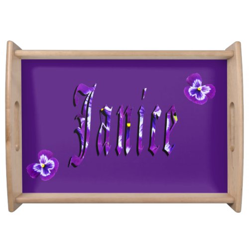 Floral Janice Name Logo Serving Tray