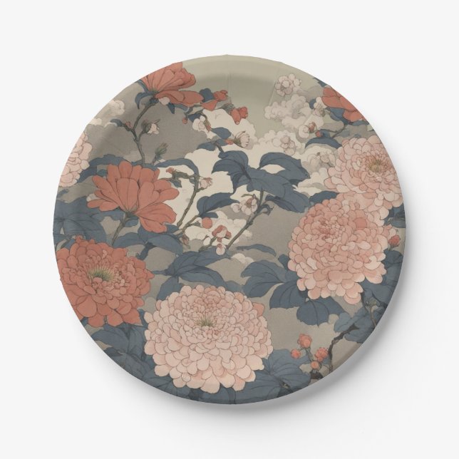 Floral Japan Paper Plates (Front)