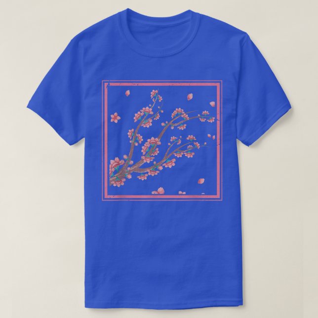 Floral Japan Pink Flower Japanese Sakura Cherry Bl T-Shirt (Design Front)