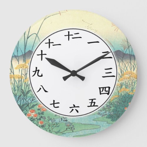 Floral Japanese Numbers Clock Japan Flower Art