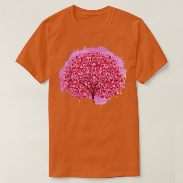 Floral Japanese Sakura Tree Pink Flower Japan Cher T-Shirt (Design Front)