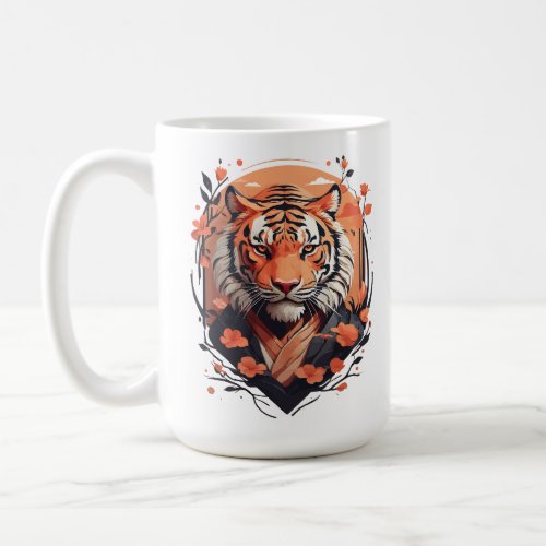 Floral Japanese tiger design Coffee Mug
