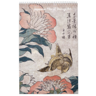 Floral Japanese Vintage Art Calendar