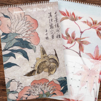 Floral Japanese Vintage Art Calendar