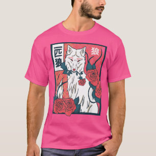 Floral Japanese Wolf T-Shirt