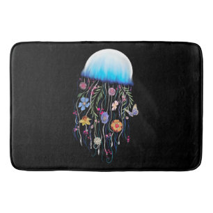 Floral Jellyfish  Bath Mat