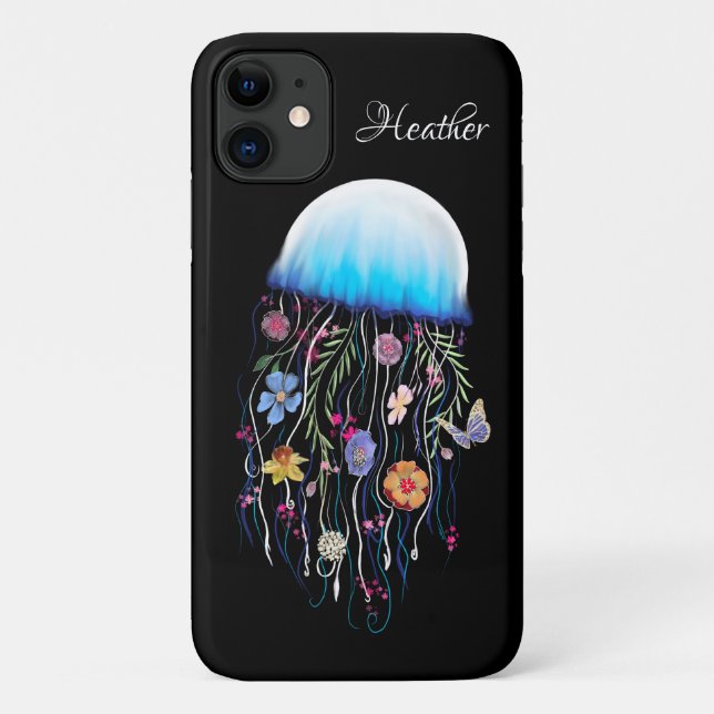 Floral Jellyfish Case-Mate iPhone Case (Back)