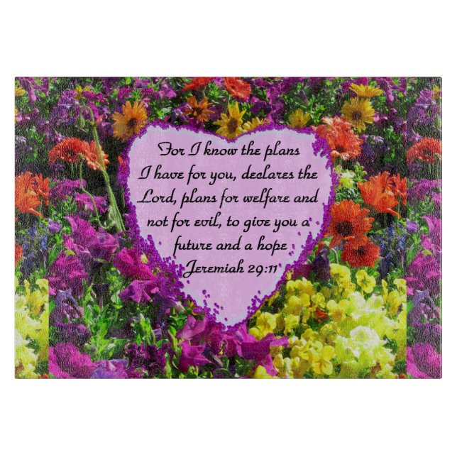 FLORAL JEREMIAH 29:11 PHOTO DESIGN CUTTING BOARD (Front)