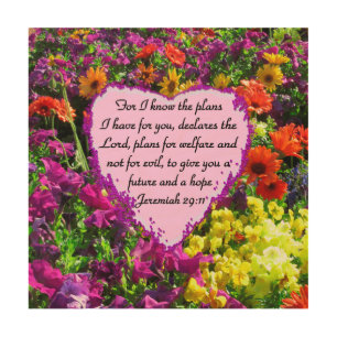 FLORAL JEREMIAH 29:11 PHOTO DESIGN WOOD WALL DECOR