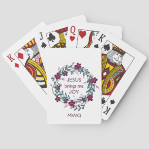 Floral JESUS BRINGS ME JOY Personalized Christian Poker Cards