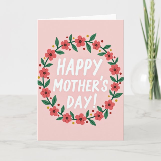 Floral Joy Faux Gold Foil Texture Card (Front)