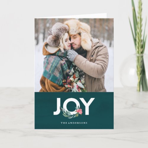 Floral Joy Holiday Greeting Card