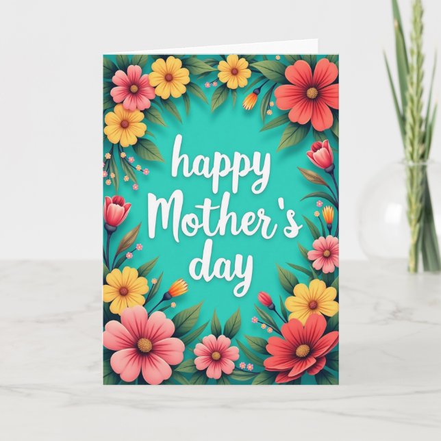 Floral Joy Message Card (Front)