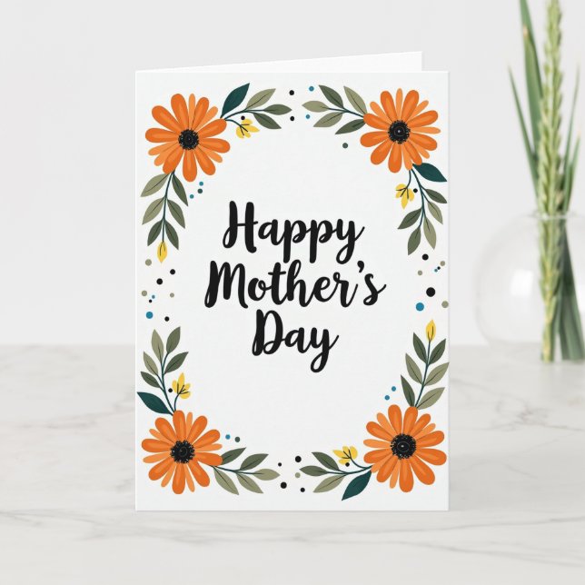 Floral Joyful Wishes Card (Front)