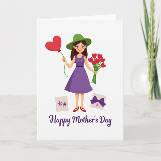 Floral Joyful Woman Card (Front)