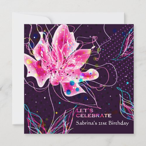 Floral Jubilee _ Birthday Party Invitation