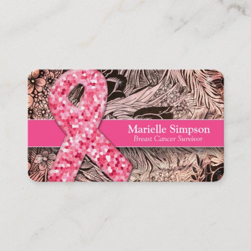 Floral Jungle Breast Cancer Survivor Coach BRCA Business Card