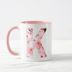 Floral K Initial Mug Personalized Name & Traits