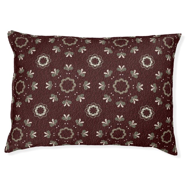 Floral Kabul Coffee Pet Bed (Front)