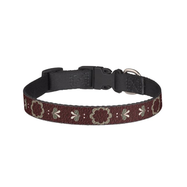 Floral Kabul Coffee Pet Collar (Front)