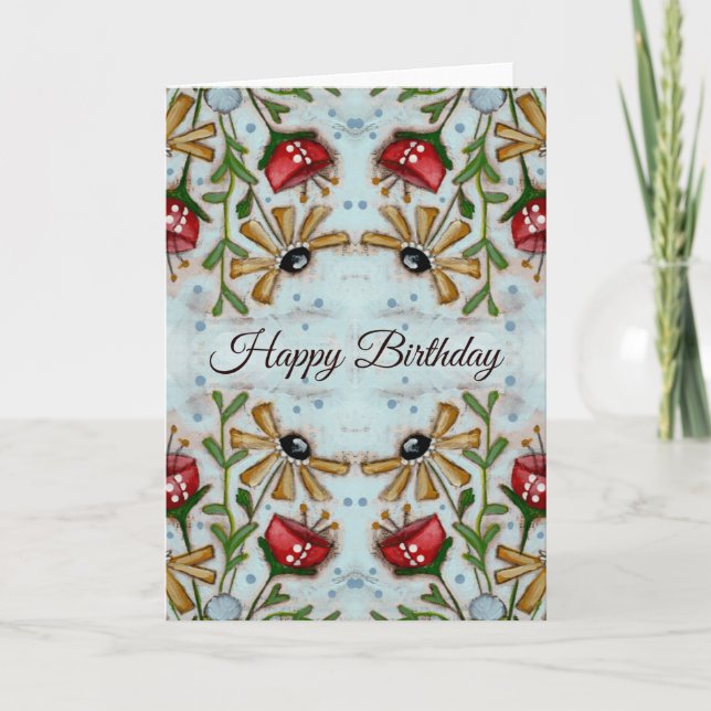 Floral Kaleidoscope - Birthday Card (Front)