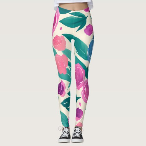 Floral Kaleidoscope Leggings