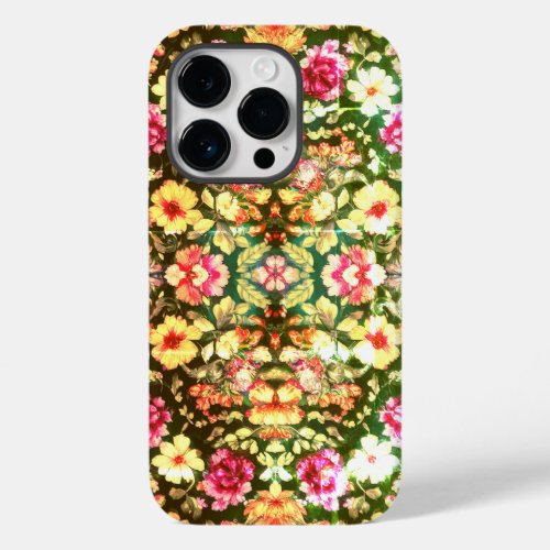 Floral Kaleidoscope Natures Colorful Harmony Case_Mate iPhone 14 Pro Case