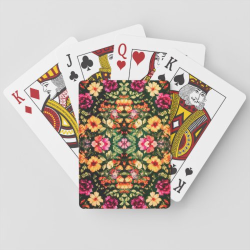 Floral Kaleidoscope Natures Colorful Harmony Playing Cards