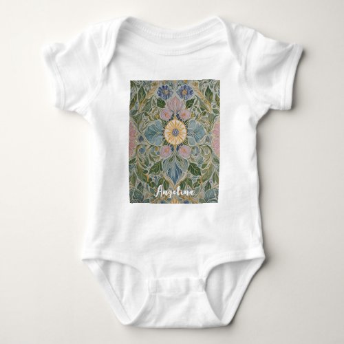 Floral Kaleidoscope Personalized Baby Bodysuit