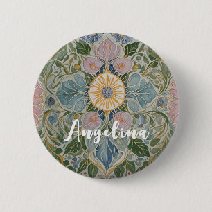 Floral Kaleidoscope Personalized Button