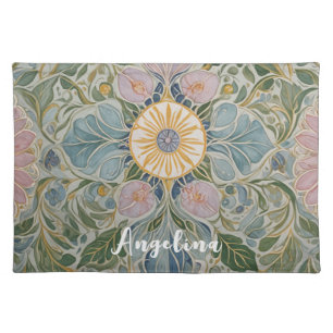 Floral Kaleidoscope Personalized Cloth Placemat