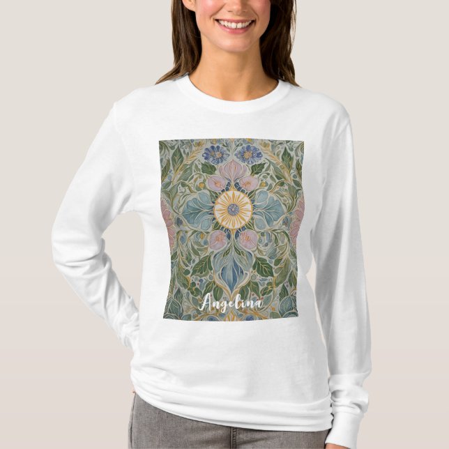 Floral Kaleidoscope Personalized T-Shirt (Front)