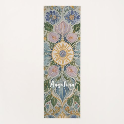 Floral Kaleidoscope Personalized Yoga Mat