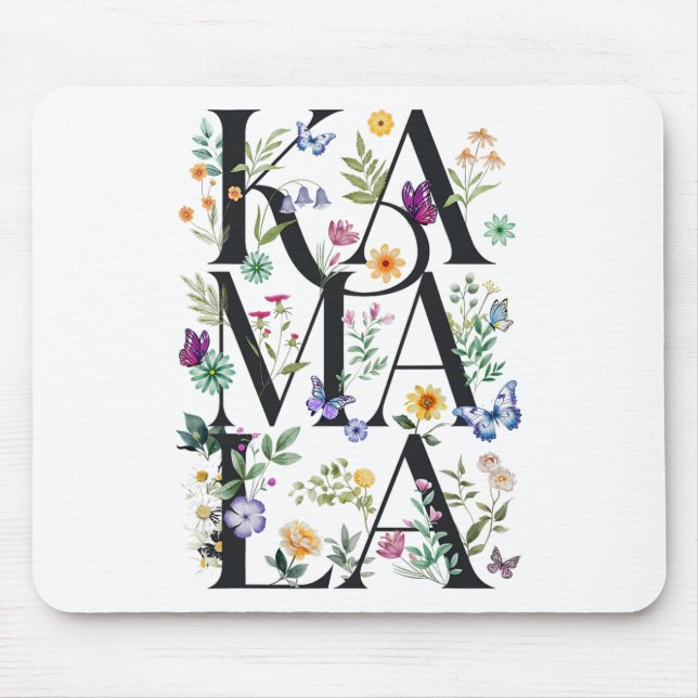 Floral Kamala Botanical Kamala Harris 2024 Madam P Mouse Pad (Front)